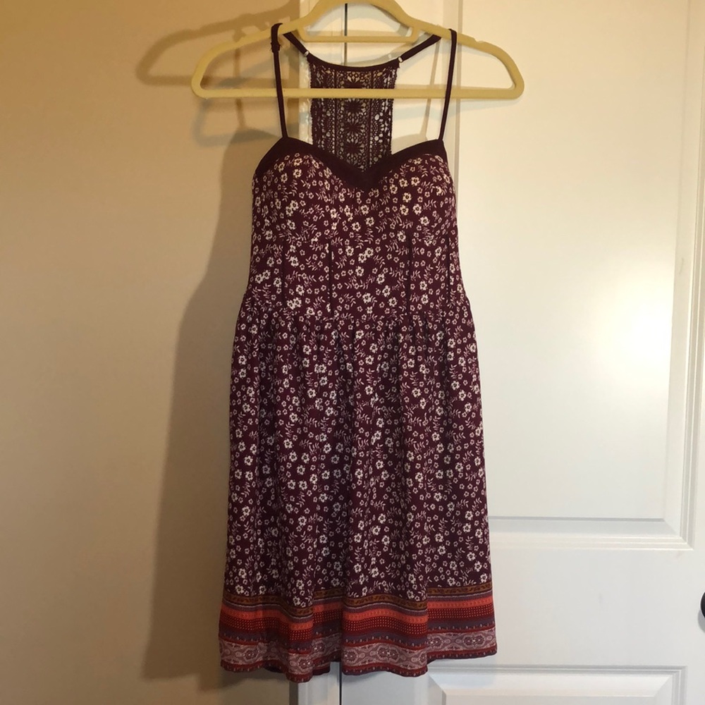 Floral Print Halter Dress with Pockets